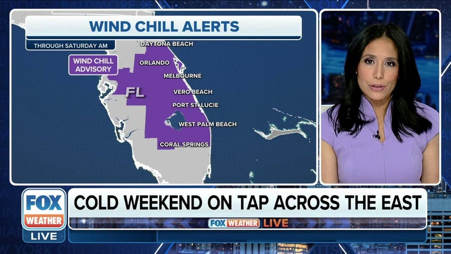 Wind chill alerts in Florida through Saturday morning