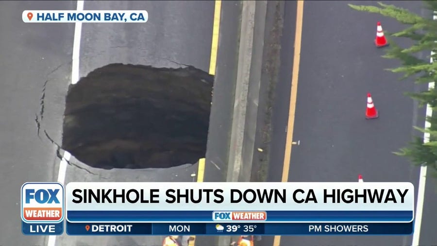Massive sinkhole shuts down California highway