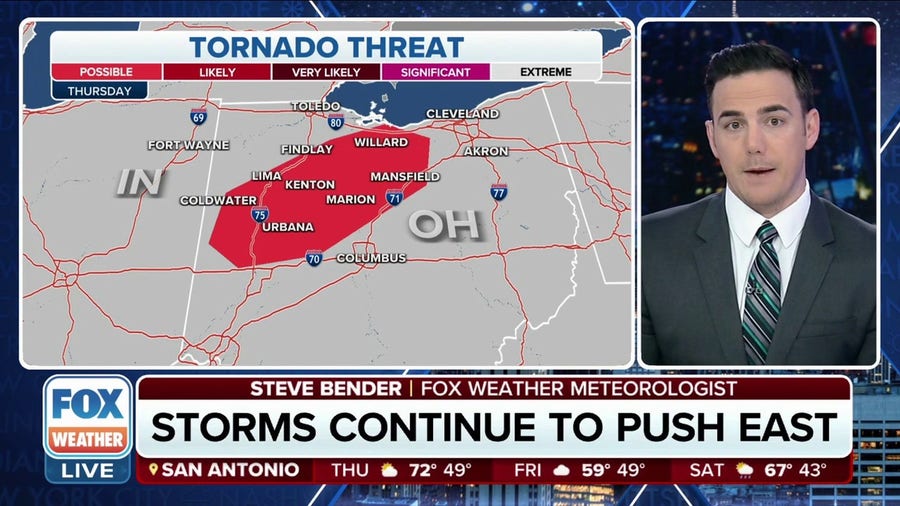 Isolated tornado threat for Ohio on Thursday