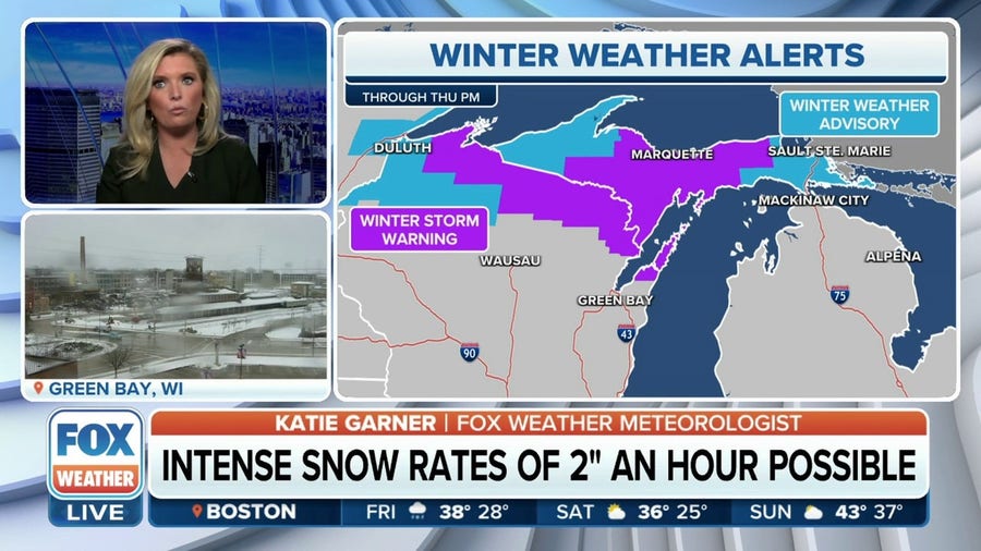 Intense snow rates possible for upper Midwest