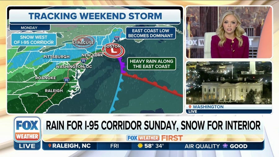Weekend storm to bring snow to interior parts of Northeast, rain to I-95 corridor