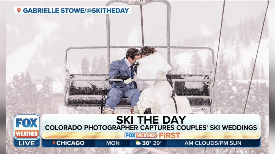 Colorado photographer captures couples' ski weddings