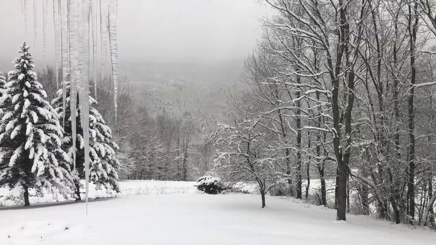 Watch: Snow creates winter wonderland in Vermont