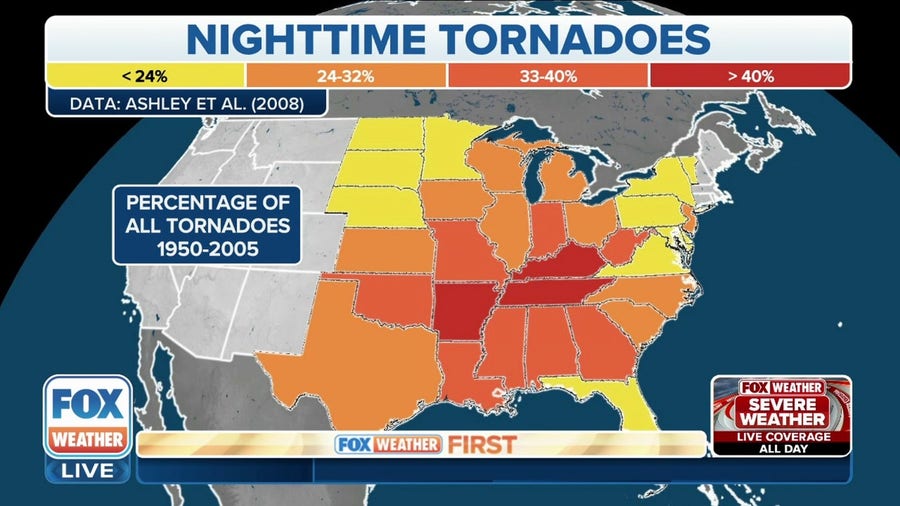 Severe threat in South brings nighttime tornado risk