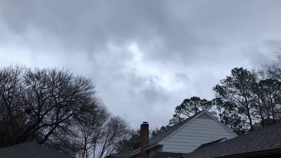 Clouds seen rotating in Houston, Texas