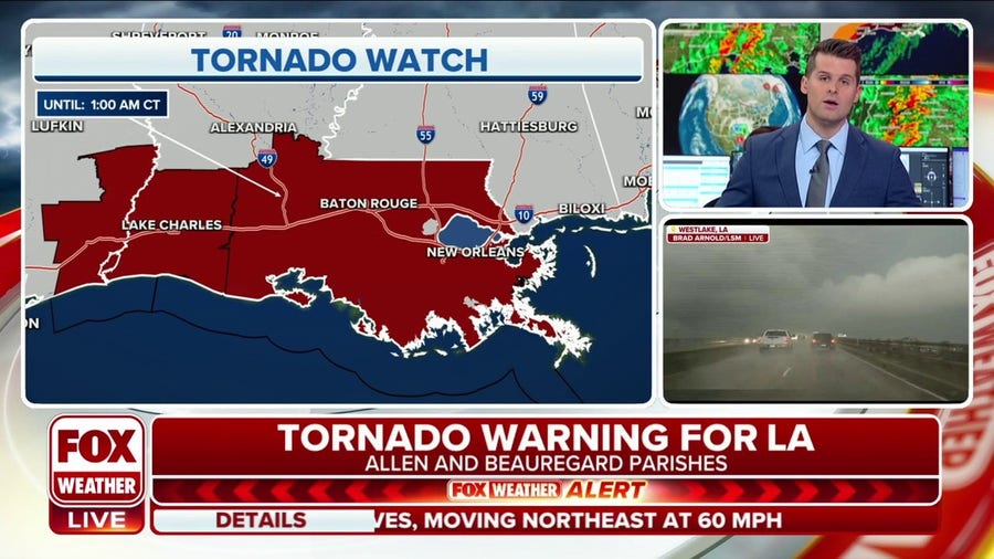 Tornado Watch issued for parts of Louisiana