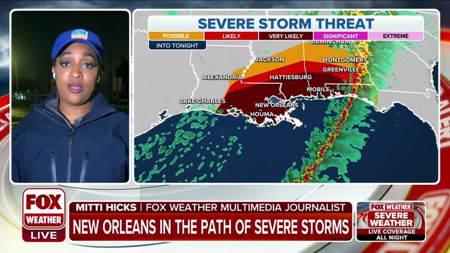 New Orleans on alert for severe storms