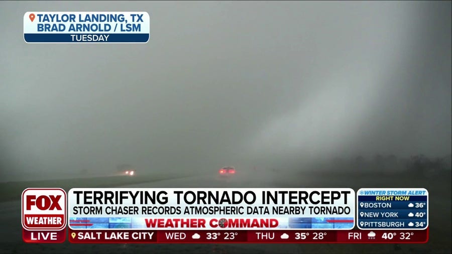 Storm chaser captures cars unknowingly driving into massive Texas tornado