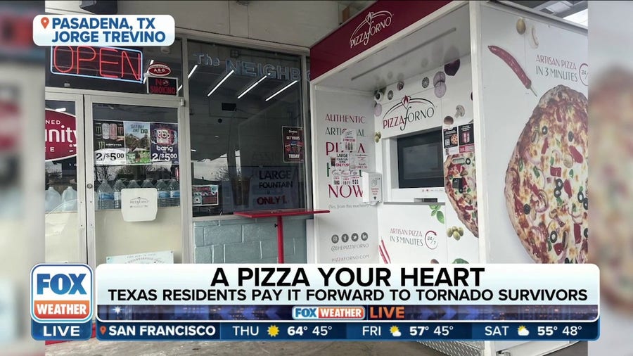 Texas pizza shop owner provides free food to tornado survivors