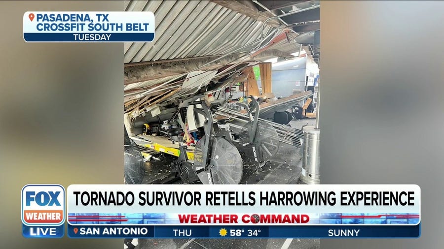 'Sounded like a bomb going off': TX gym owners sheltered in bathroom as tornado destroyed building