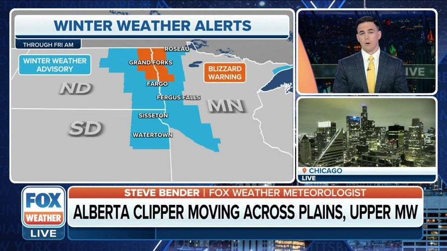 Blizzard Warning in Northern Plains, upper Midwest