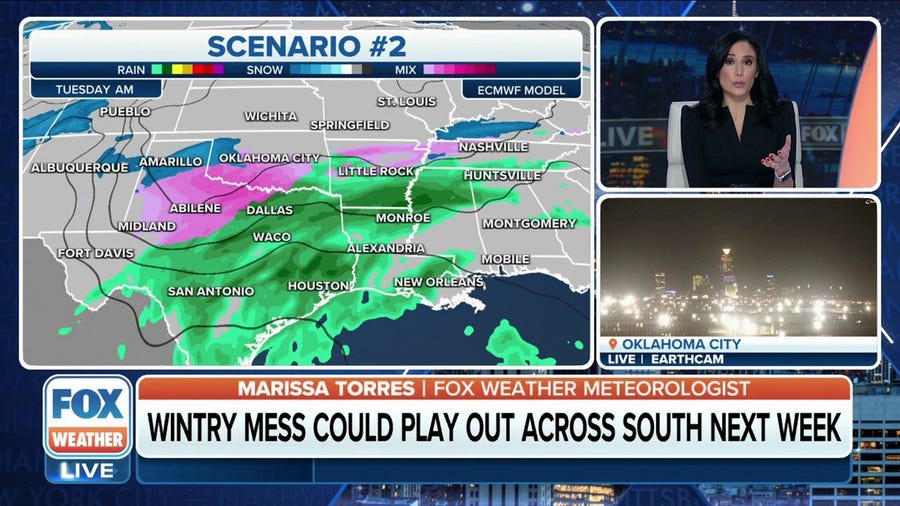 Tracking a potential wintry mess over the South