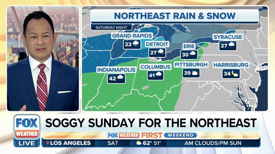 Messy Sunday for Northeast as rain likely, snow possible for some