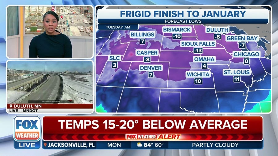 Arctic blast puts millions at risk of frostbite across the Central U.S.
