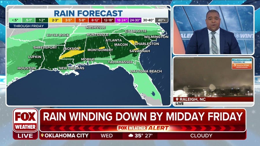 Heavy periods of rain could create flash flooding in parts of Southeast