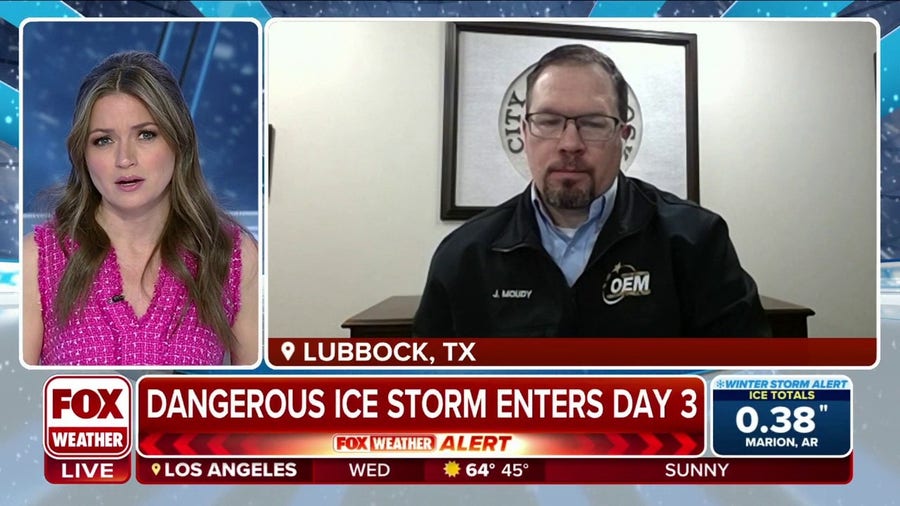 Lubbock, Texas faces difficult travel conditions from ice storm on Wednesday