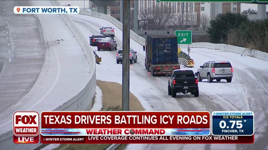 Drivers battling icy road conditions across Texas