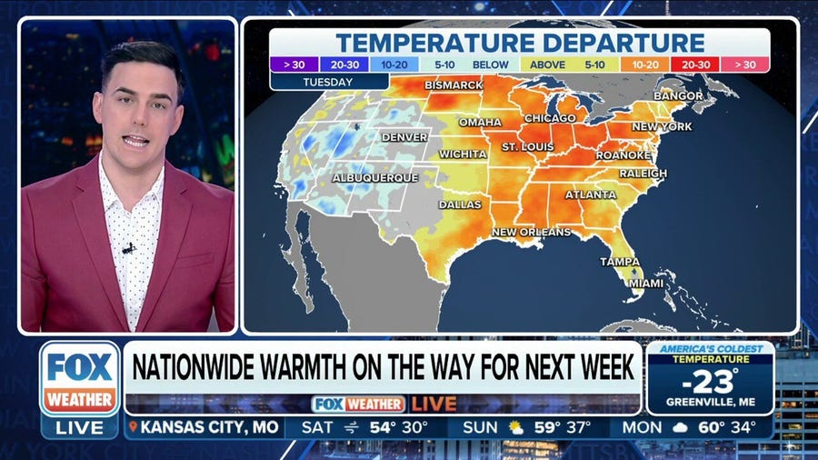 Nationwide warmth on the way for workweek