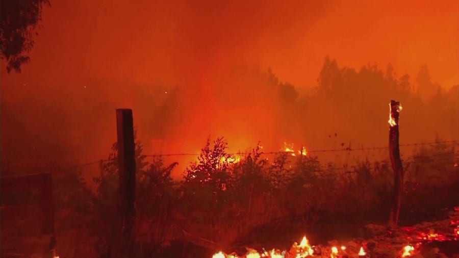 Dozens of wildfires blaze in Chile