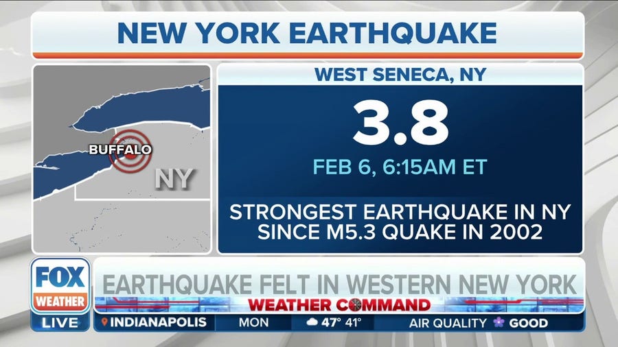 Western New York earthquake on Monday strongest to hit state since 2002