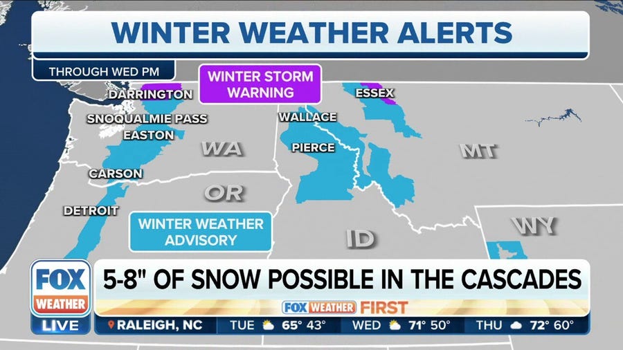 Rain and mountain snow to hit Pacific Northwest