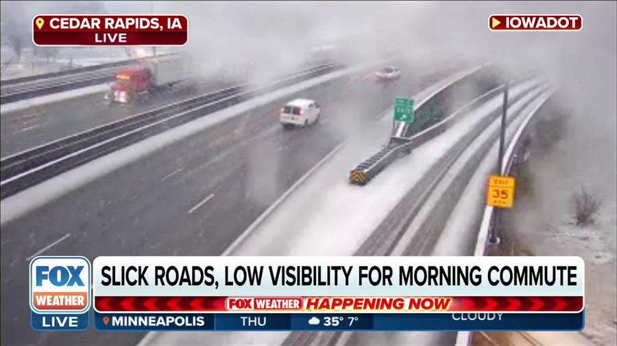 Slick roads, low visibility impacting commute in parts of Iowa