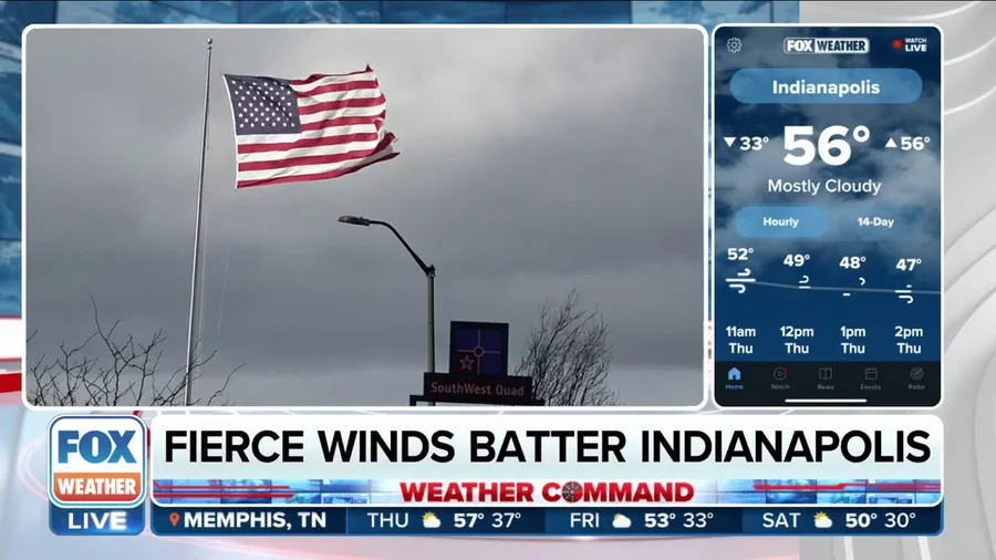 Fierce winds battering Indianapolis