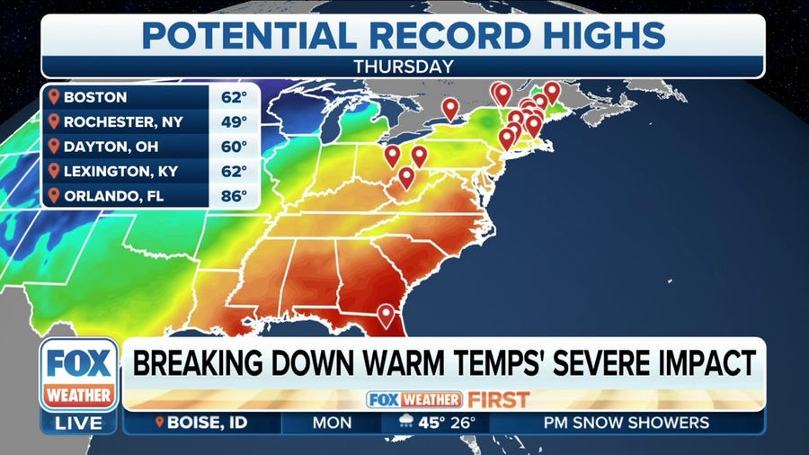 Eastern US to enjoy taste of spring as temperatures will be above average this week