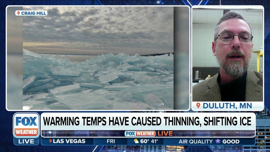 Subzero temperatures helped form thick ice on Lake Superior