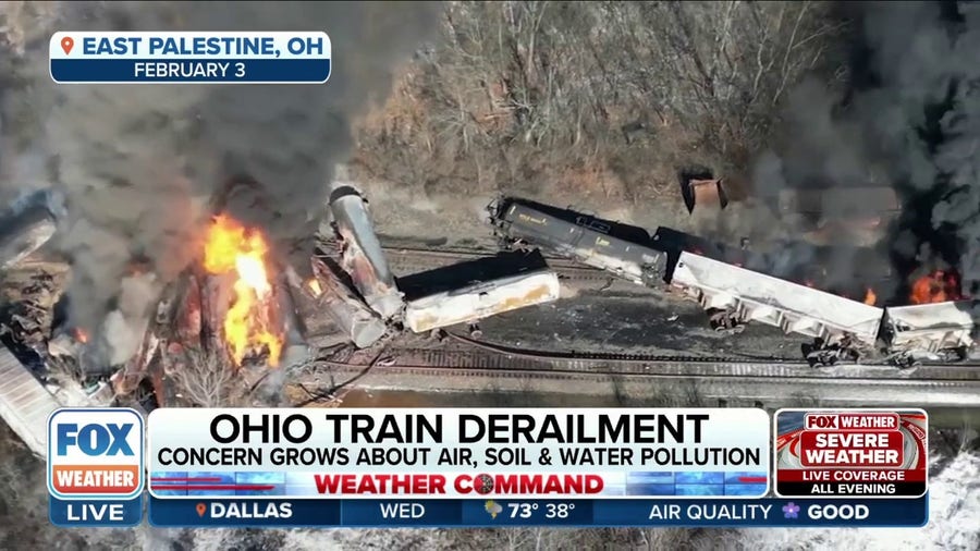 Toxic chemicals from Ohio train derailment grows concerns about air, water pollution