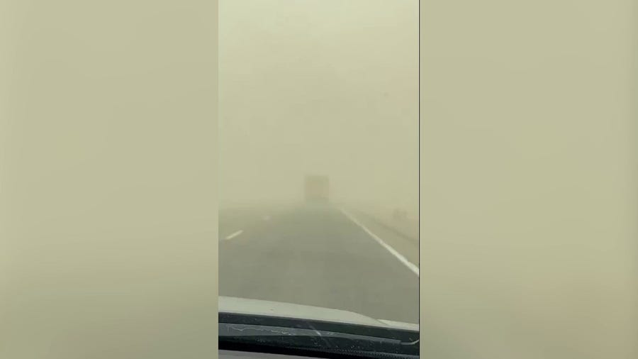 Driving through a blinding Oklahoma dust storm