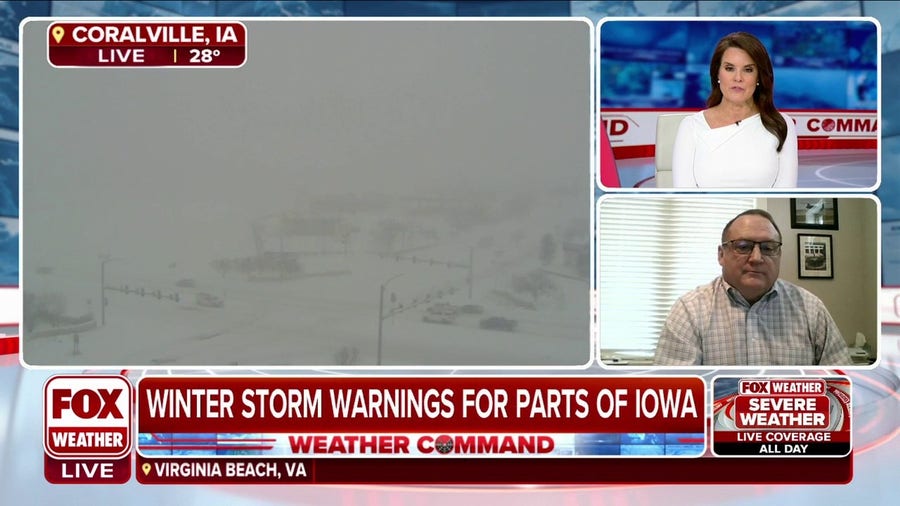 Southern parts of Iowa could see up to a foot of snow