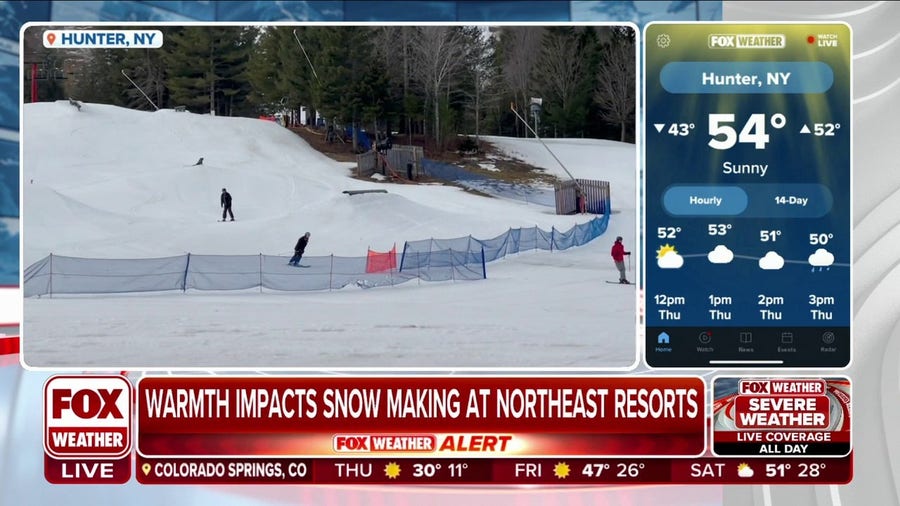 Above-average temperatures impacting snow making at Northeast ski resorts