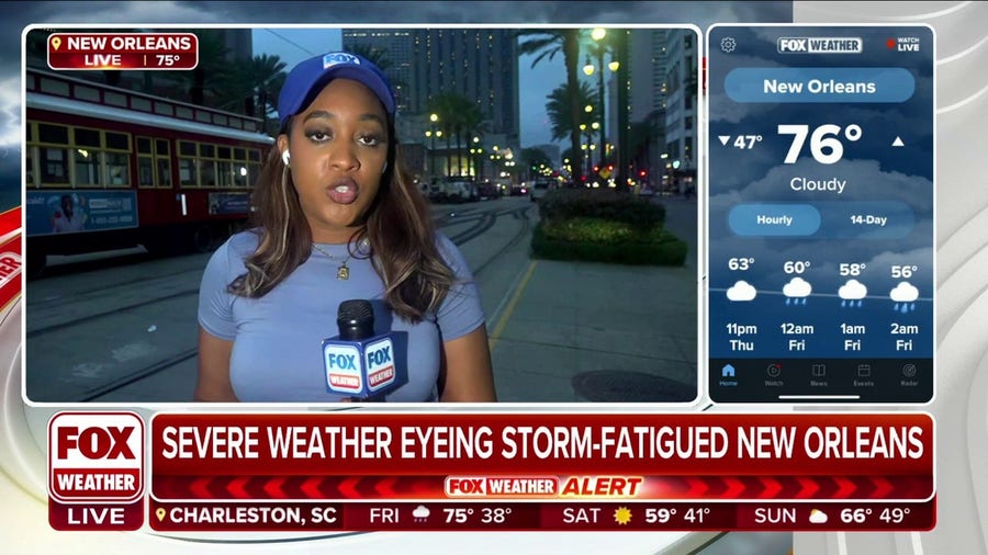 New Orleans expects rain, strong winds from storms