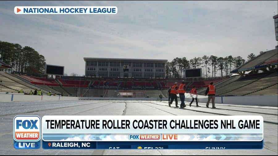 Temperature roller coaster in North Carolina brings challenges for outdoor NHL game