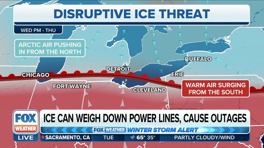 Coast-to-coast storm could produce significant icing from Midwest to Northeast