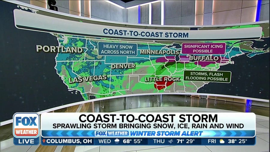 Coast-to-coast storm will bring widespread snow, ice, rain to US