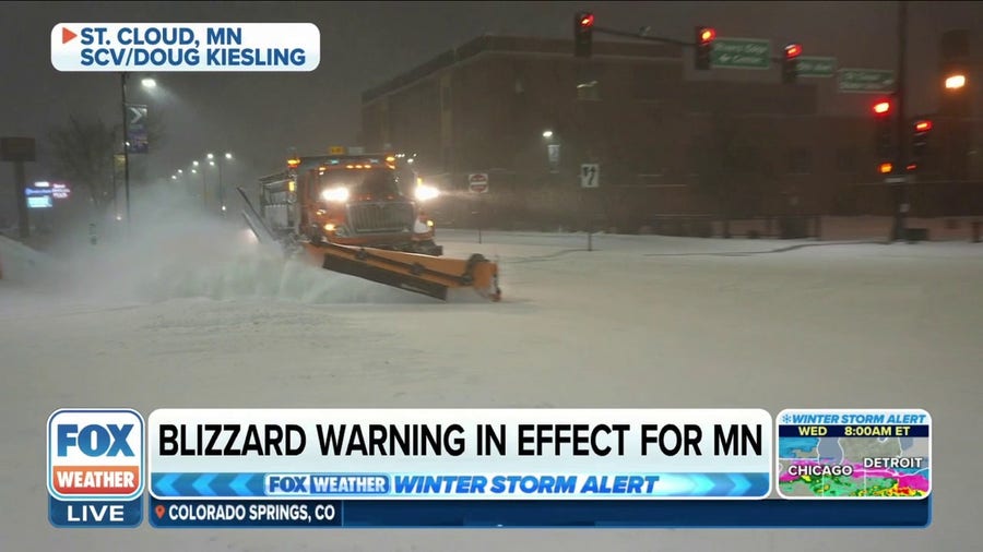 Officials urging residents to stay off the roads as blizzard conditions expected in Minnesota