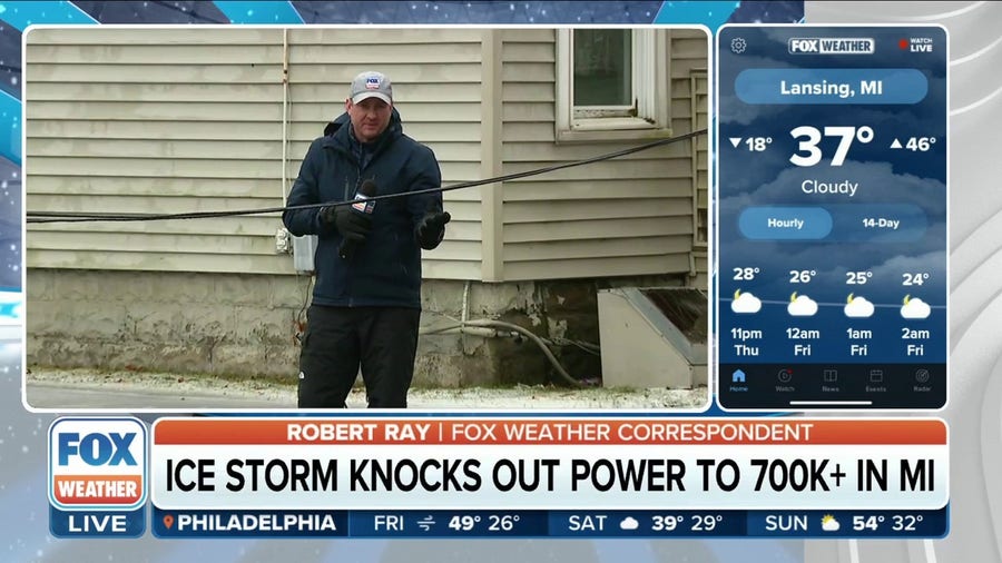 Ice storm slams Michigan, tens of thousands without power