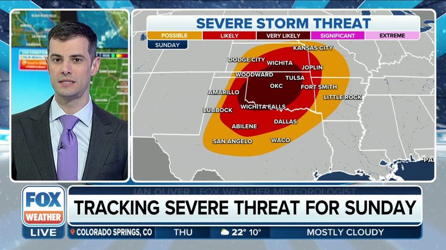 Severe storms very likely in Southern Plains Sunday into next week