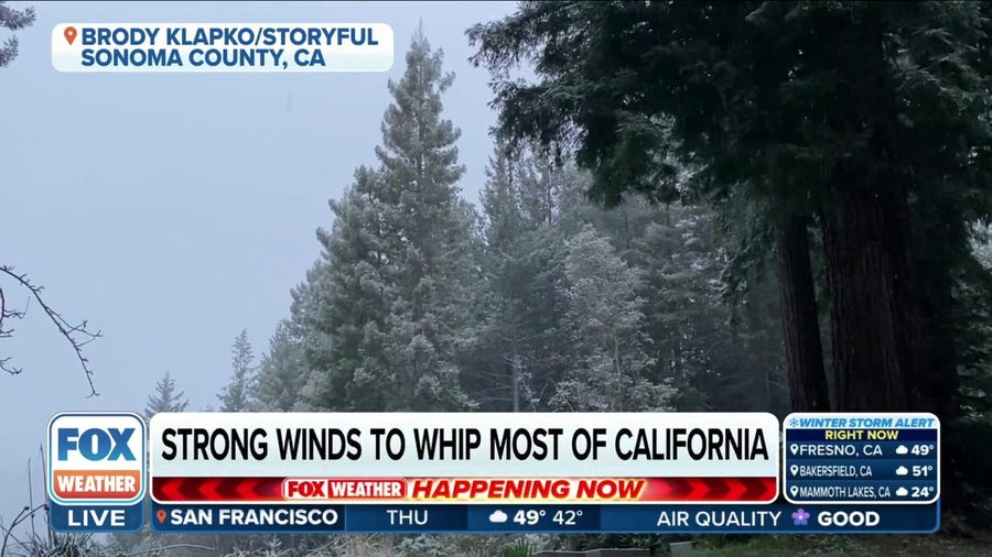 Snow falling across California and a lot more to come