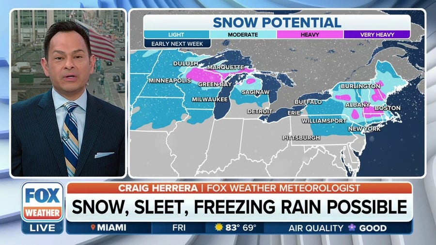 Winter storm could bring heavy snow to parts of Northeast early next week
