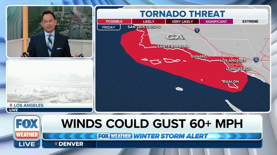 Southern California under tornado risk on Friday