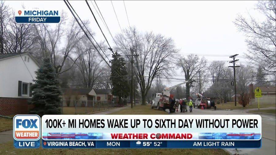 Thousands of customers remain without power across Michigan following ice storm