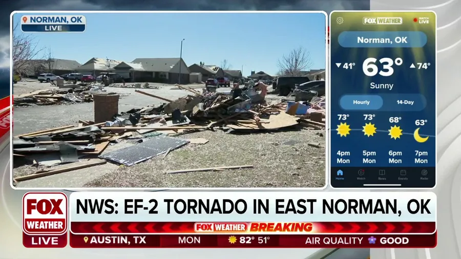 'Came out of nowhere': NWS finds damage of at least EF-2 strength in Norman, OK