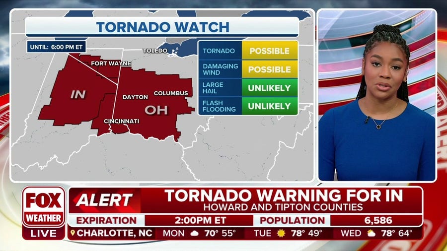 Tornado Watch issued for parts of Indiana and Ohio