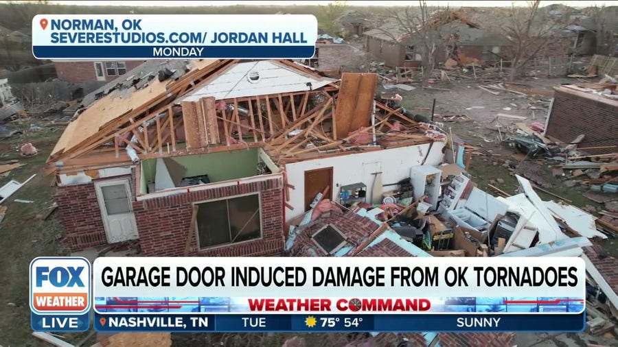 Norman, OK tornado produced a lot of garage door induced damage