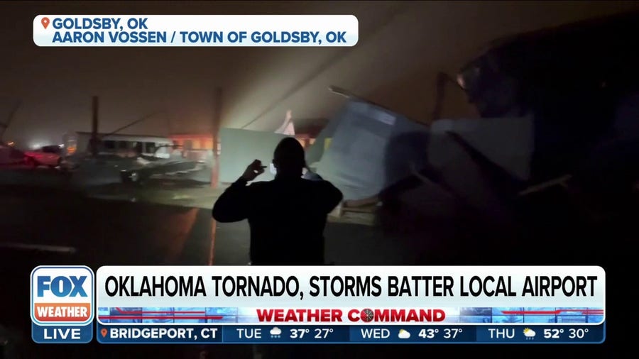 Goldsby, OK airport heavily damaged by severe storms