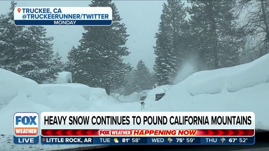 Wet weather generates mudslides in California, heavy snow in mountains