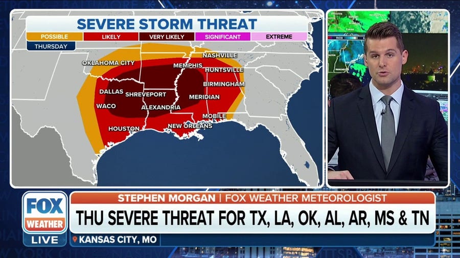 Severe Storms Very Likely In South Thursday, Tornadoes Possible ...